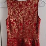 Love Culture NWT  Red Gold Foil Wrap Dress Size S Photo 3