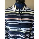 Equipment NWT  Essential Silk Striped Shirt In Atlantic Deep Multi Photo 4