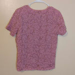 JM Collection  Size Small Nylon Pink Floral Flower Textured Short Sleeve Blouse Photo 1