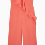 COS RUFFLED JUMPSUIT - ORANGE |  fall NWT $155 casual formal boho contemporary Photo 0