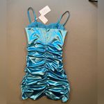 NWT Linjou satin sweetheart neckline wrap bodycon backless corset dress . SZ‎ M Blue Size M Photo 6