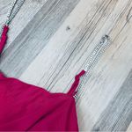 Forever 21 NWT Rhinestone Ruched Mini Dress sz Large shocking pink Photo 46