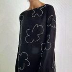 Madewell Erika Cupro Shift Mini Dress Long Bell Sleeve Black Patterned Size XXS Photo 1