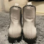 White Beaded Booties Size 6 Photo 2