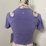 Lululemon Shoulder Cut-Out Yoga T-Shirt - Dark Lavender Photo 4