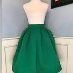 Retro Repro Vintage Look Green Full Box Pleat Midi Skirt Size M Photo 0