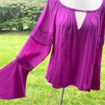 Ramy Brook Harvey Flared-Sleeve Keyhole Blouse Photo 4