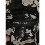 White House | Black Market Shirt Womens Medium Black White Floral Mesh Mock Neck Photo 5