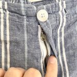 Just living Striped Wide Leg Pants Blue White Linen Blend Casual Comfy L Boho Photo 5