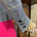 VINTAGE 1980'S KASPER ASL BLUE, PINK, YELLOW AND WHITE STRIPE BLAZER (4) Blue Photo 6