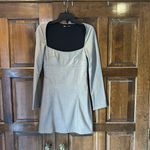 ZARA  Women's Plaid Brown Dress Long Sleeve Short Square Neck Zip Size Medium Photo 1