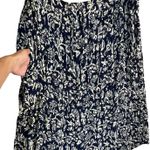 Orvis Vintage Women's Rayon Blue White Floral Pocket Front Tie Long Skirt XL Photo 2
