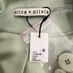 Alice + Olivia Denny Satin Single Breasted Boyfriend Blazer Green Tea Size 6 New Photo 13
