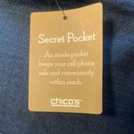 Chico's  Colonial Coast Blue Linen Blend Shaped Solid Denim Jacket NWT Size Large Photo 3