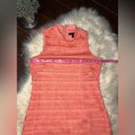 J.Crew Sheath Dress Coral Pink Fringe Corchet Lined Mock Neck Sleeveless sz 4 Photo 8