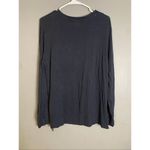 Matty M Women’s Long Sleeve Top Shirt Blouse ZIP Sides Blue Large Photo 5