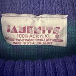 Jamknits Women's Purple Floral Medium Sweater VTG 80s Made In USA Photo 1