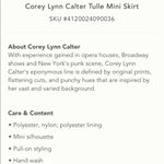 Anthropologie  Corey Lynn Calter Peach Tulle Polka Dot Mini Skirt NEW Photo 6