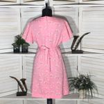 Vintage 60s 70s Mini Dress Pink Daisy Floral Flutter Sleeves M Size M Photo 1
