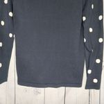 Tommy Hilfiger Dark Blue and White Polka Dot Preppy V-Neck Women's Sweater Photo 5