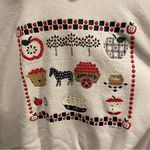 Sweet vintage 80s creamy apple granny turtleneck oversized sweatshirt holiday White Size XL Photo 4