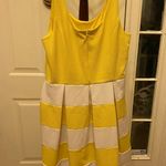 Tiana B SUNNY YELLOW AND WHITE STRIPED DRESS SIZE 14 Photo 4