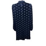 Calvin Klein  2 Navy Blue Velvet Burnout Polka Dot Long Sleeve Dress NWT Holiday Photo 1