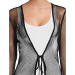 No Boundaries  Womens Black Tie Front Side Slit Mesh Swim Cover Up Sz XXL-XXXL Photo 5