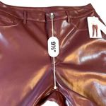 Joie NWT  Burgundy Faux Leather Pant - Size 6 Photo 5