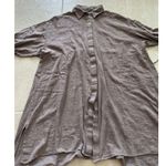 VEUX ETRE Womens Size Large Brown Shimmer Tie Dress 3/4 Sleeve Resortwear Luxury Photo 4