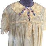Vintage Embroidered Gingham Nightgown/Dress‎ Yellow Size XL Photo 1