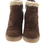 Aquatalia  Suede Wedge Shearling Ankle Boots Women’s Size‎ 8 Photo 2