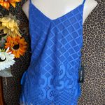 Doe & Rae ✅3/$30✅ NWT Blue Embroidered Sleeveless Corset Side Tie Tank Blouse | SMALL | Photo 6