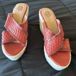 NEW Vintage Foundry Co Lorie Espadrille Wedge Sandal Leather Red Size 8.5 Photo 6