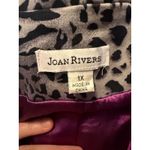 Joan Rivers  Animal Print Button Jacket Size 1X Gray Purple Lined Statement Photo 3