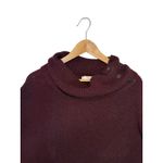 Vince Cowl Neck Button Detail Wool Yak Blend Sweater Burgundy Oversized Luxury M Photo 10