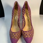 Carmen Marc Valvo Women’s  Carmen Marc Volvo lavender mermaid pattern heels size 6.5 Photo 1