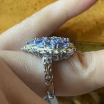 Genuine Tanzanite Sterling Silver Heart Ring Size 7 Photo 2