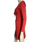 Hutch  Women’s Size XS Red Orange Tie Front Fit & Flare Crepe Mini Dress Photo 3