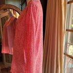 Red Long Sleeve Relaxed Blouse with Beaded Mandarin Collar Size 10 Photo 4