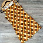 Vintage 90’s does 70’s geometric diamond browns mini‎ dress clueless spice girls Size 4 Photo 0
