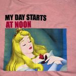 Disney  junior large (11-13) pink t-shirt my day starts at noon sleeping beauty Photo 4