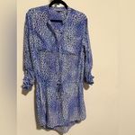 Rebecca Taylor  Indigo and Cream Abstract Blouse Photo 1