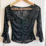 Candie's Vintage  Sheer Velvet Burnout Ruched Top Size S Y2K Whimsigoth Fairy Photo 0