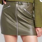 Wild Fable NWT  Women's Faux Leather Moto Mini Skirt Olive Green Size 2 Photo 0