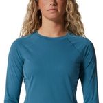Mountain Hardwear Womens Long Sleeve Crewneck Top Sz Large Teal Blue Photo 0