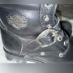 Harley Davidson 7 Black Hi Top Boots Leather Buckle Lace Up 81024 FADED GLORY 6” Photo 4
