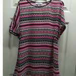 Fashion Tadka Size Medium Made in India Pink Black Geo Bathing SwimSuit Cover Up Photo 0