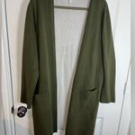 Time & Tru  Cotton Pockets Olive Green Duster Long Sleeve Open Cardigan Sz XXL Photo 4