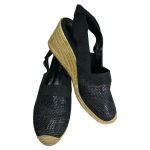 Ralph Lauren Helma Espadrille Slingback Wedge Sandals‎ Black Size 8.5 Photo 2